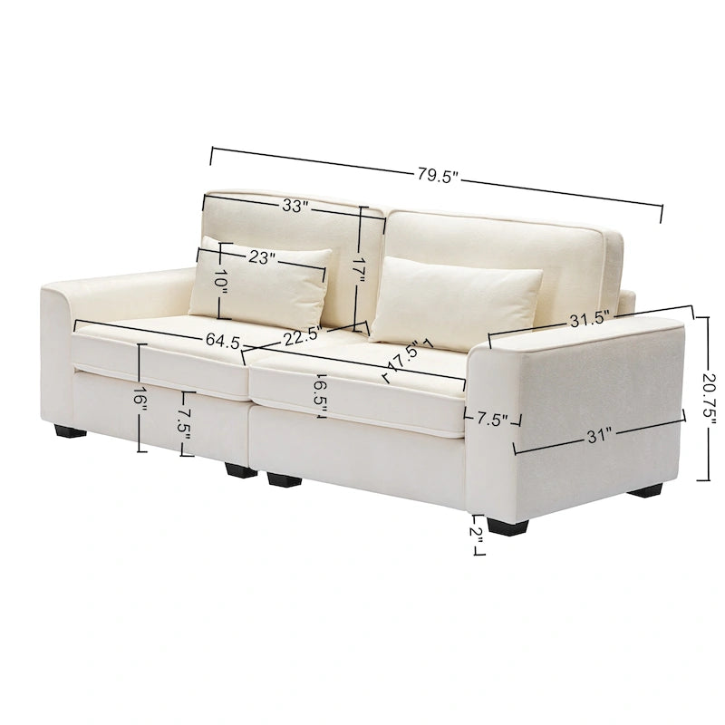 Sofá biplaza tapizado Cozy Duo de 3 asientos