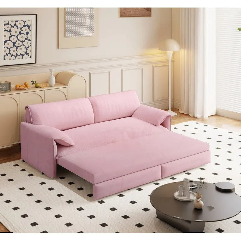 Sofá Cama Queen de 66 pulgadas con Sofá Convertible 3 en 1 y Almacenamiento Lateral