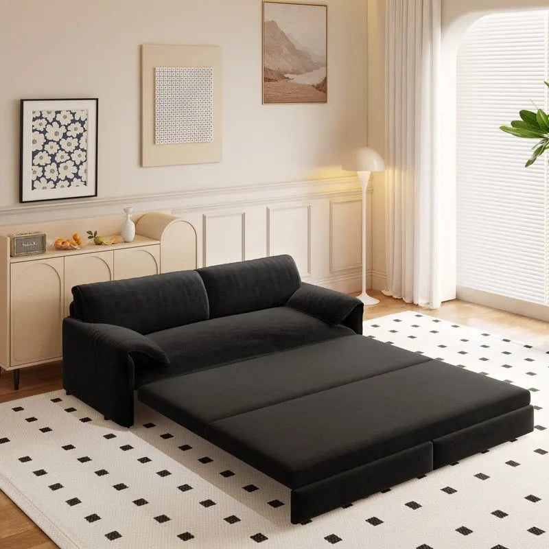 Sofá Cama Queen de 66 pulgadas con Sofá Convertible 3 en 1 y Almacenamiento Lateral