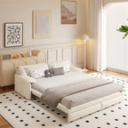 Sofá Cama Queen de 66 pulgadas con Sofá Convertible 3 en 1 y Almacenamiento Lateral