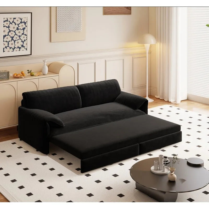 Sofá Cama Queen de 66 pulgadas con Sofá Convertible 3 en 1 y Almacenamiento Lateral