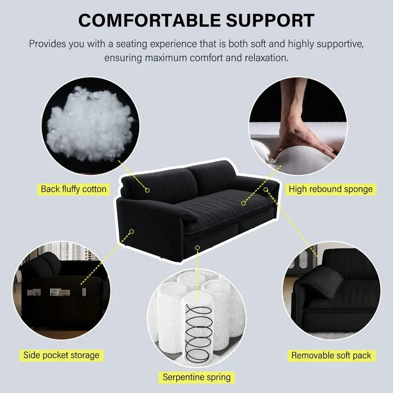 Sofá Cama Queen de 66 pulgadas con Sofá Convertible 3 en 1 y Almacenamiento Lateral