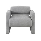 Sillón moderno de tela boucle con brazos, sillón individual tapizado
