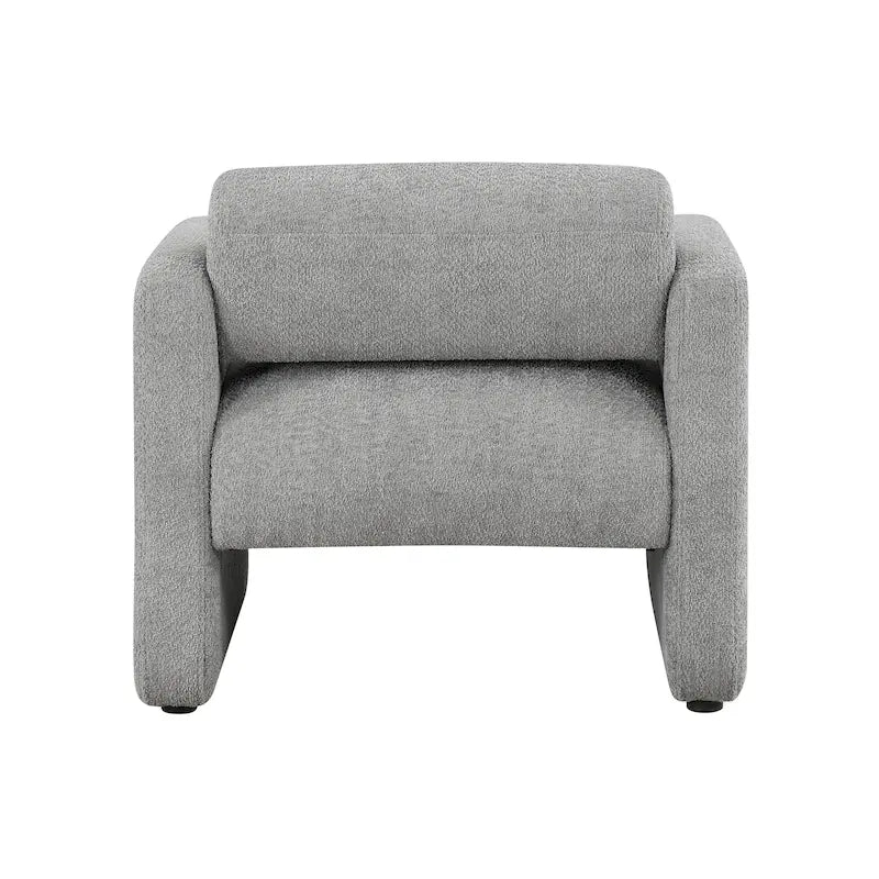Sillón moderno de tela boucle con brazos, sillón individual tapizado