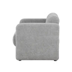 Sillón moderno de tela boucle con brazos, sillón individual tapizado