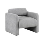 Sillón moderno de tela boucle con brazos, sillón individual tapizado