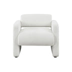 Sillón moderno de tela boucle con brazos, sillón individual tapizado