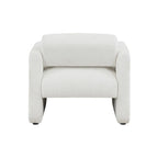 Sillón moderno de tela boucle con brazos, sillón individual tapizado