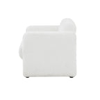 Sillón moderno de tela boucle con brazos, sillón individual tapizado