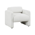 Sillón moderno de tela boucle con brazos, sillón individual tapizado