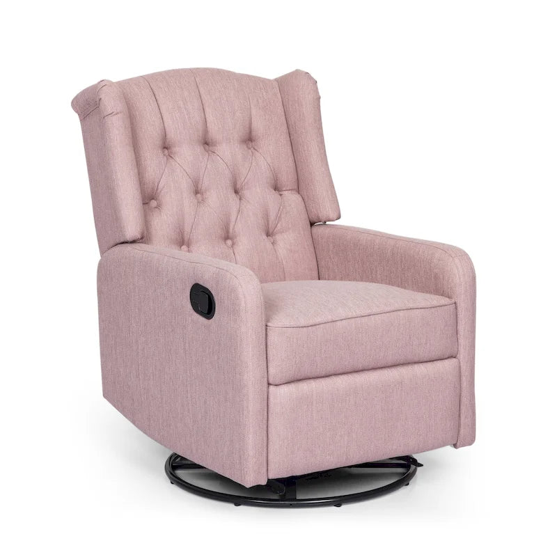 Sillón reclinable giratorio tapizado contemporáneo con orejero