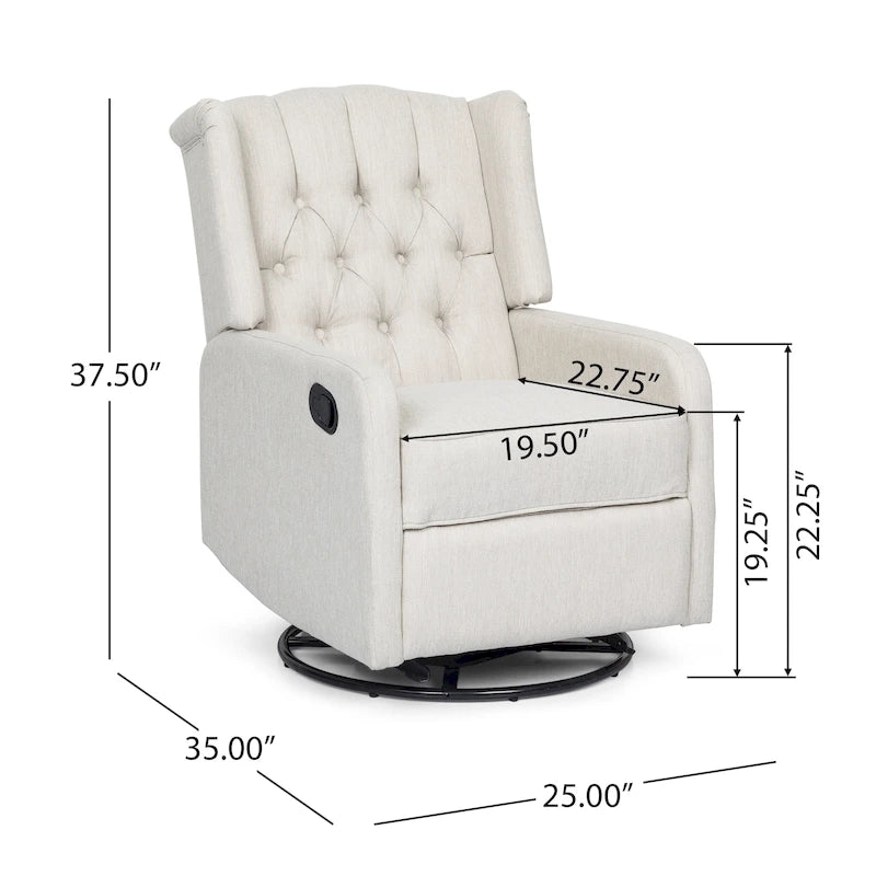 Sillón reclinable giratorio tapizado contemporáneo con orejero