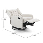 Sillón reclinable giratorio tapizado contemporáneo con orejero