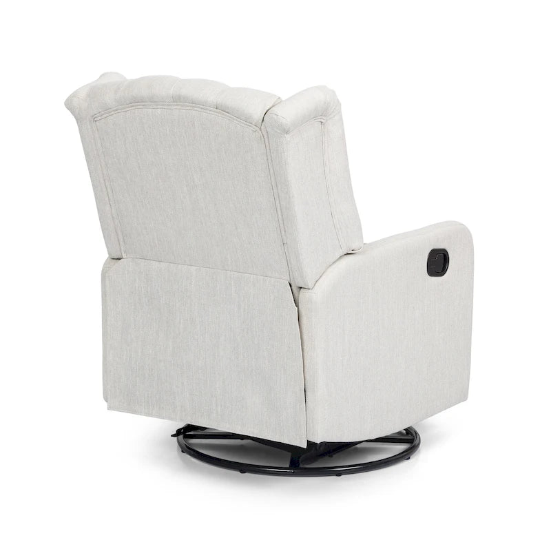 Sillón reclinable giratorio tapizado contemporáneo con orejero