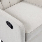 Sillón reclinable giratorio tapizado contemporáneo con orejero