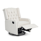 Sillón reclinable giratorio tapizado contemporáneo con orejero