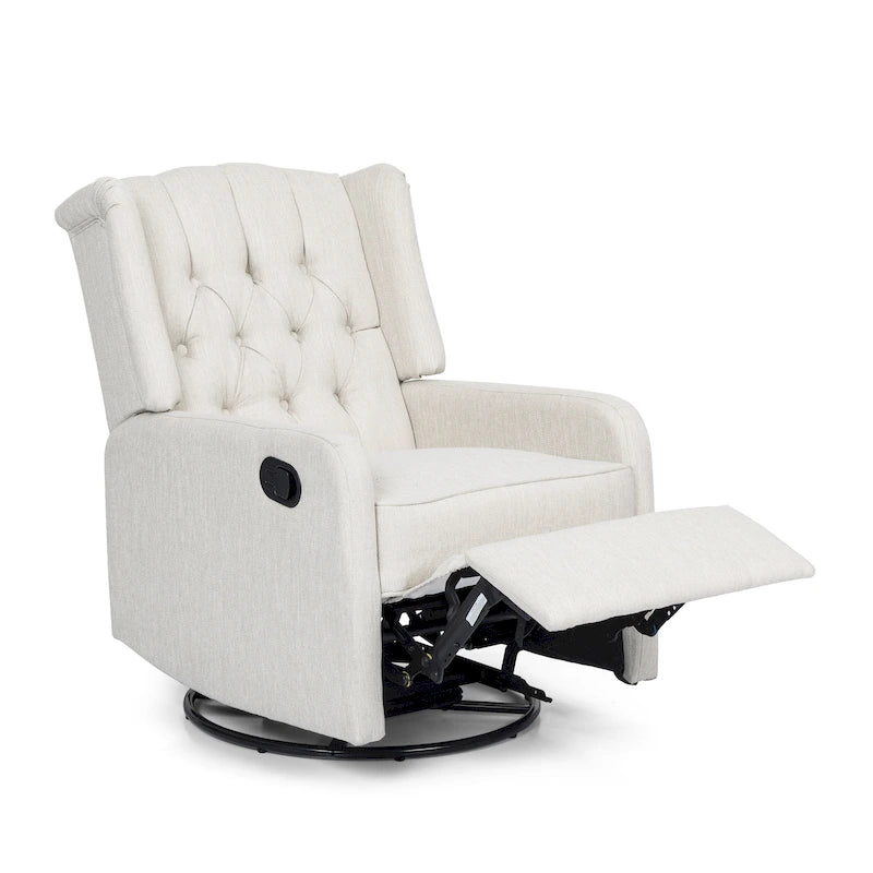 Sillón reclinable giratorio tapizado contemporáneo con orejero