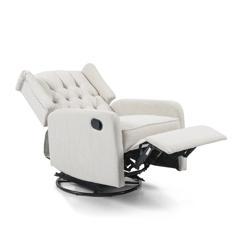 Sillón reclinable giratorio tapizado contemporáneo con orejero