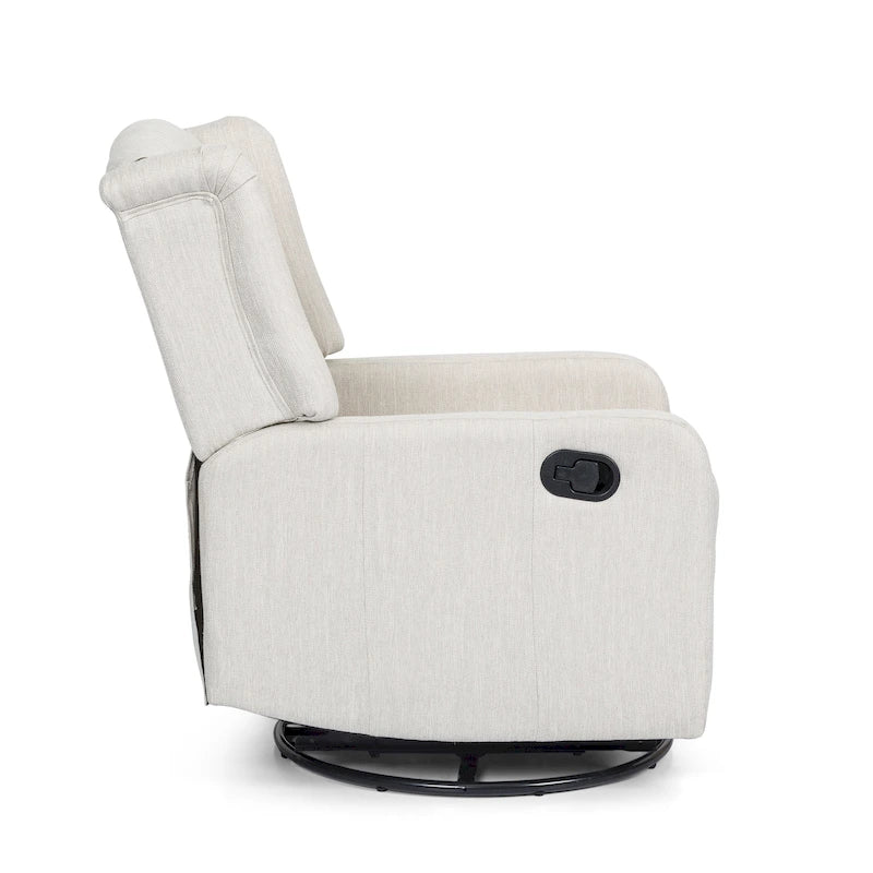 Sillón reclinable giratorio tapizado contemporáneo con orejero
