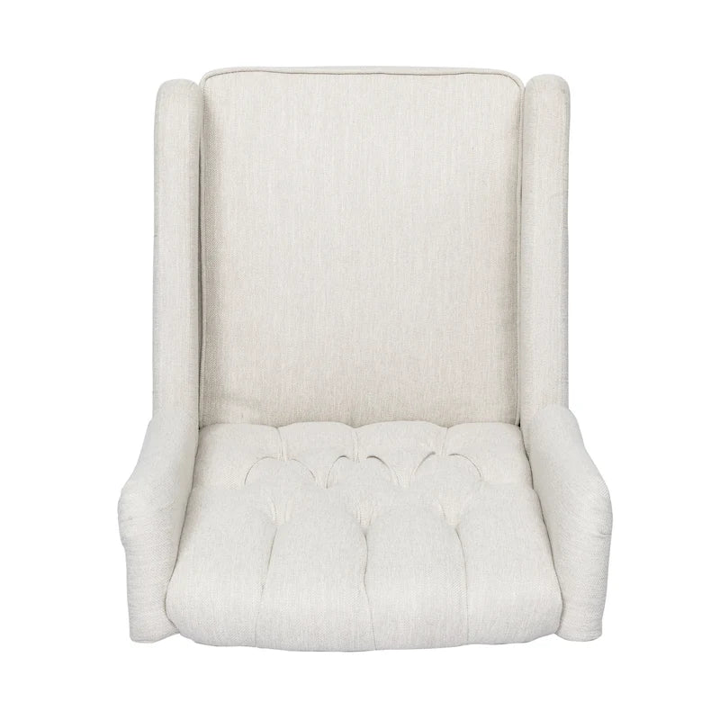 Sillón reclinable giratorio tapizado contemporáneo con orejero