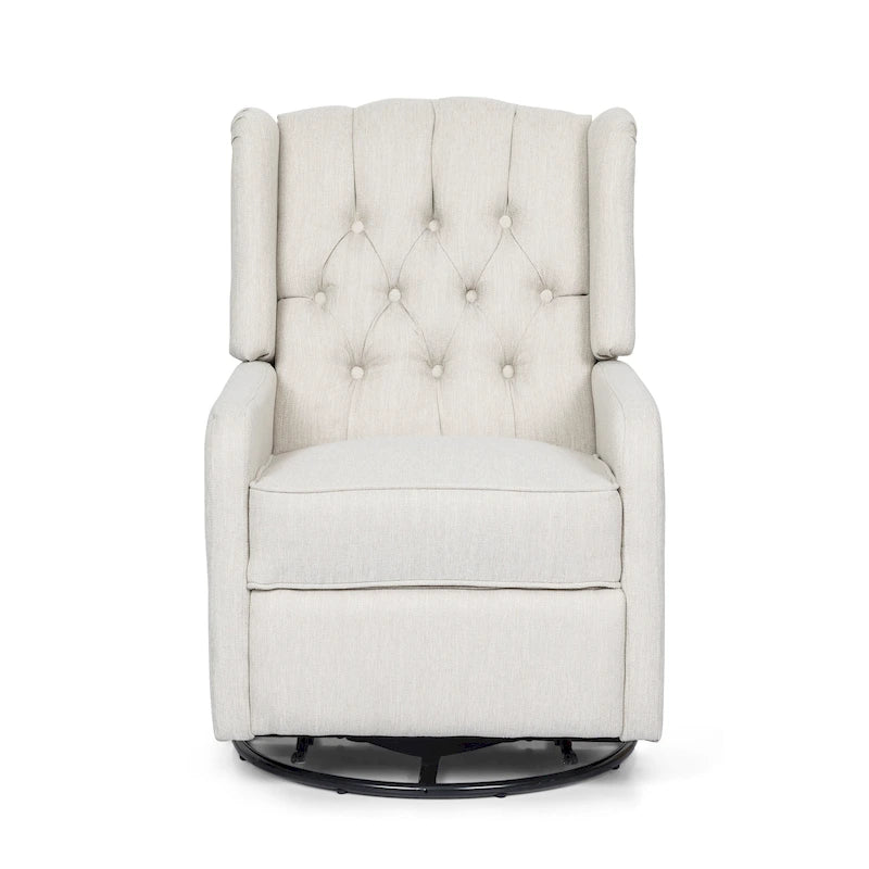 Sillón reclinable giratorio tapizado contemporáneo con orejero