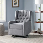 Sillón reclinable giratorio tapizado contemporáneo con orejero
