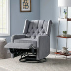 Sillón reclinable giratorio tapizado contemporáneo con orejero