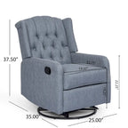 Sillón reclinable giratorio tapizado contemporáneo con orejero