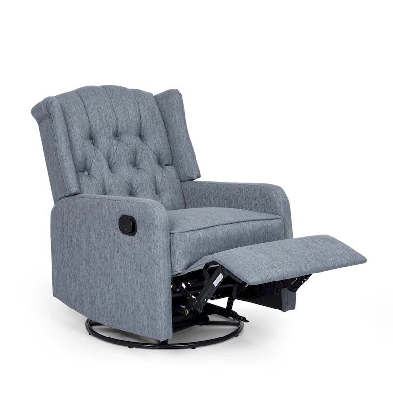Sillón reclinable giratorio tapizado contemporáneo con orejero