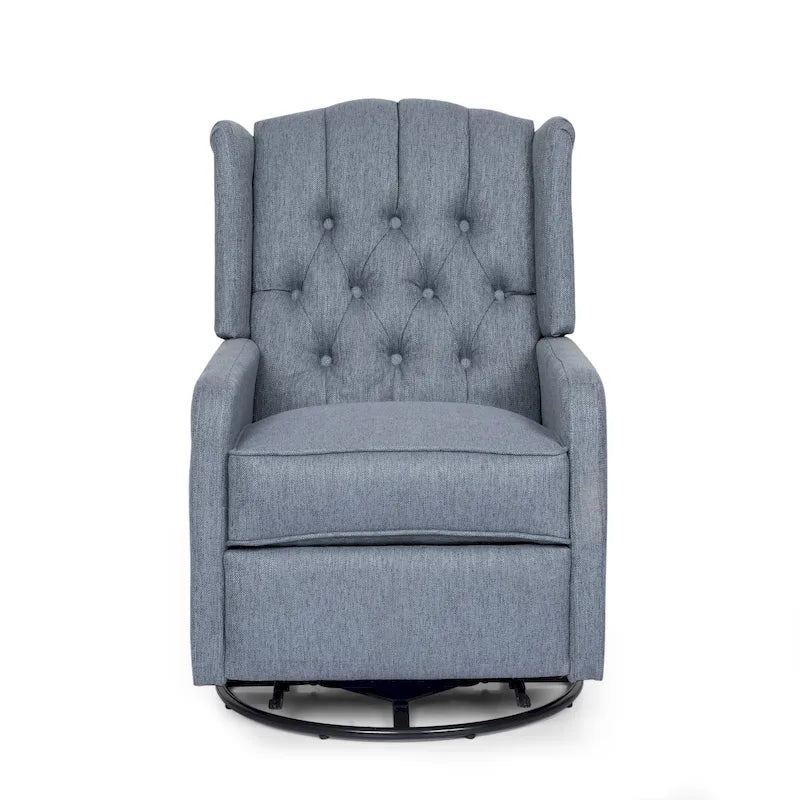 Sillón reclinable giratorio tapizado contemporáneo con orejero