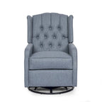 Sillón reclinable giratorio tapizado contemporáneo con orejero