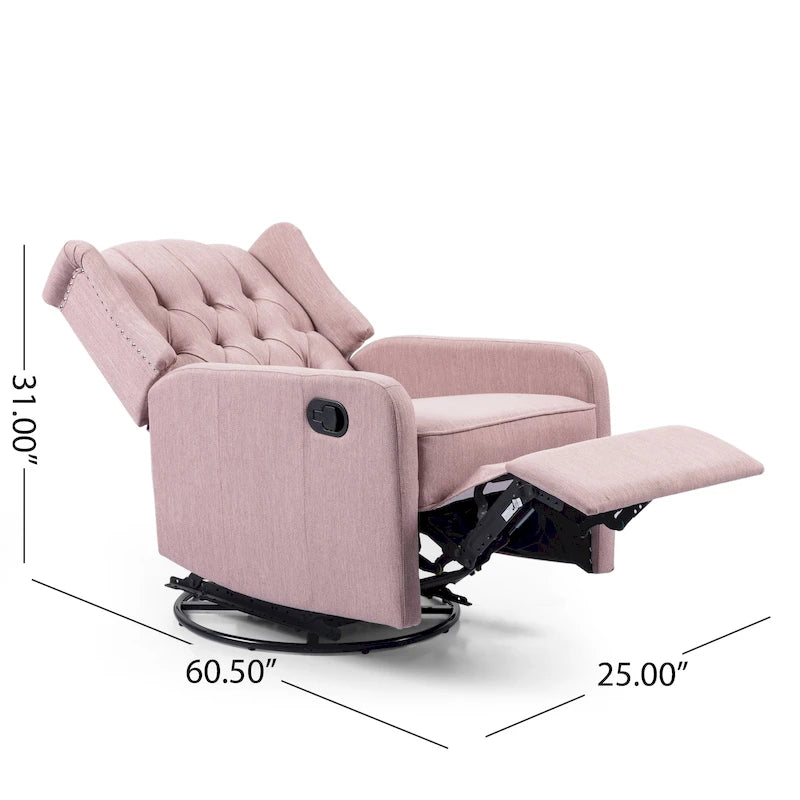 Sillón reclinable giratorio tapizado contemporáneo con orejero