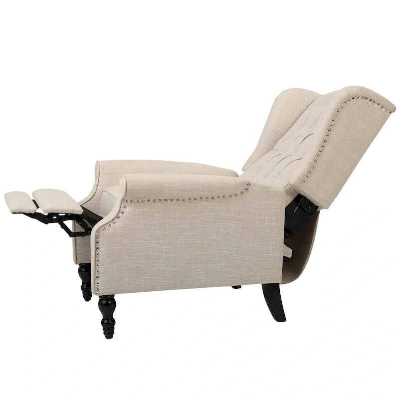 Sillón reclinable Walter Wingback de tela capitoné