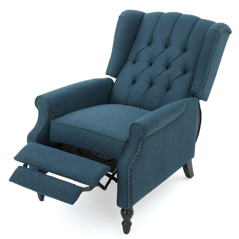 Sillón reclinable Walter Wingback de tela capitoné
