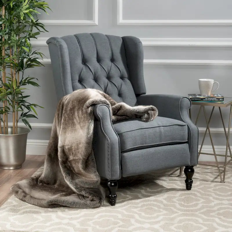 Sillón reclinable Walter Wingback de tela capitoné