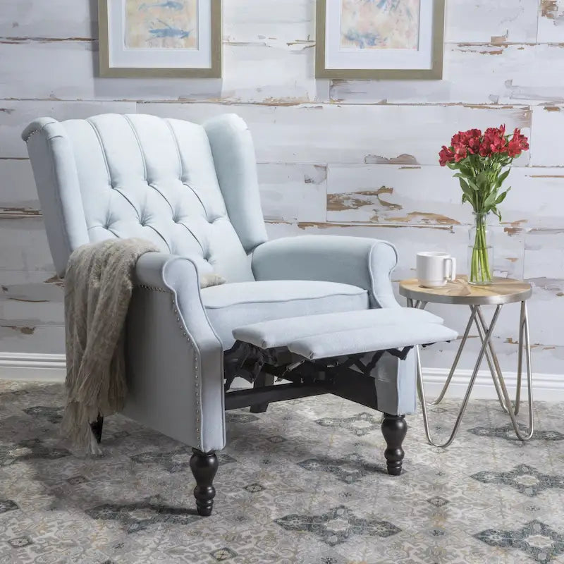 Sillón reclinable Walter Wingback de tela capitoné