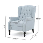 Sillón reclinable Walter Wingback de tela capitoné