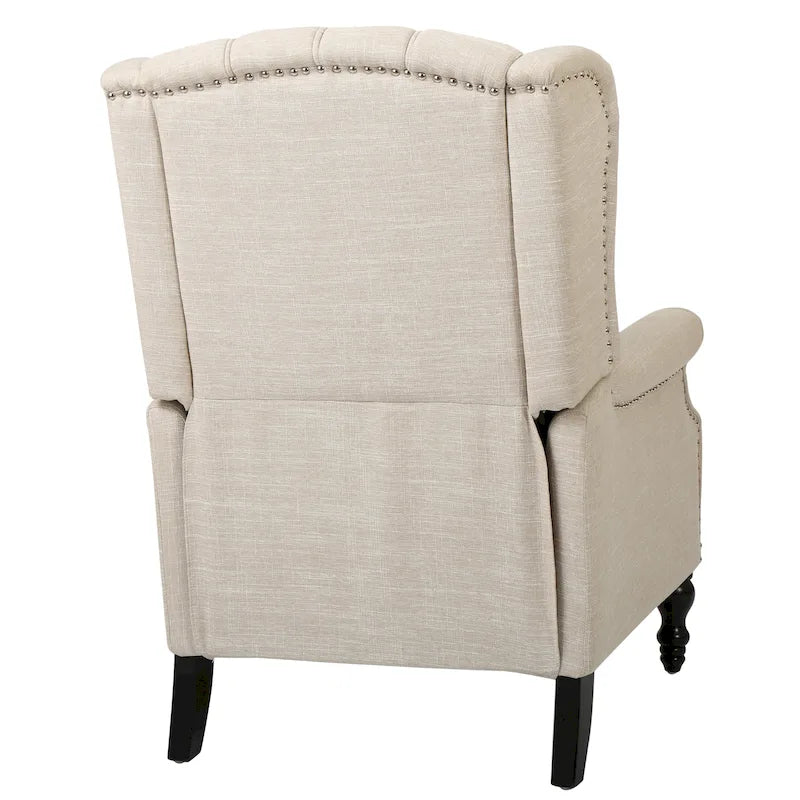 Sillón reclinable Walter Wingback de tela capitoné