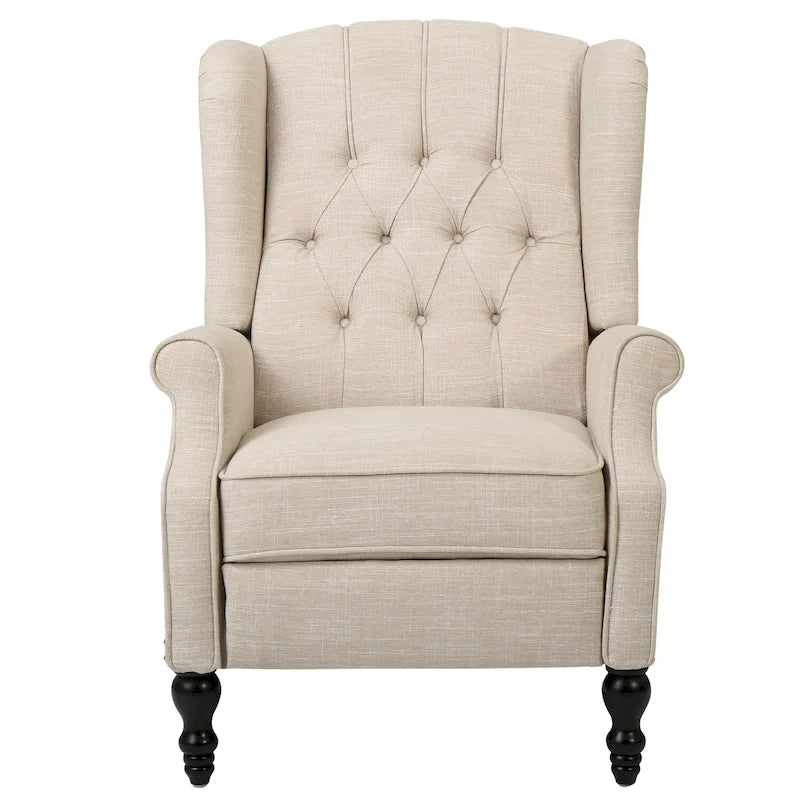 Sillón reclinable Walter Wingback de tela capitoné