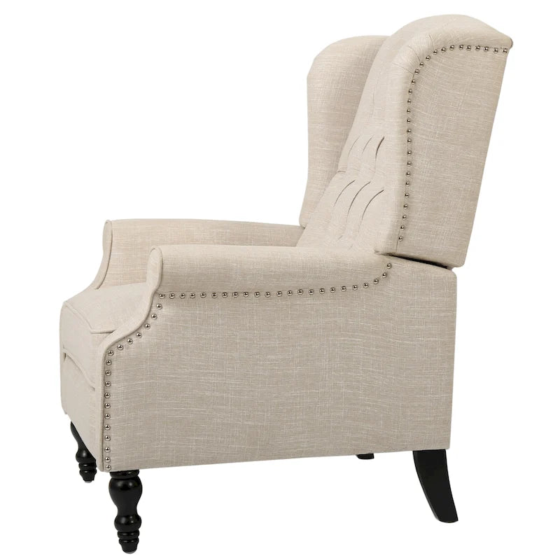 Sillón reclinable Walter Wingback de tela capitoné