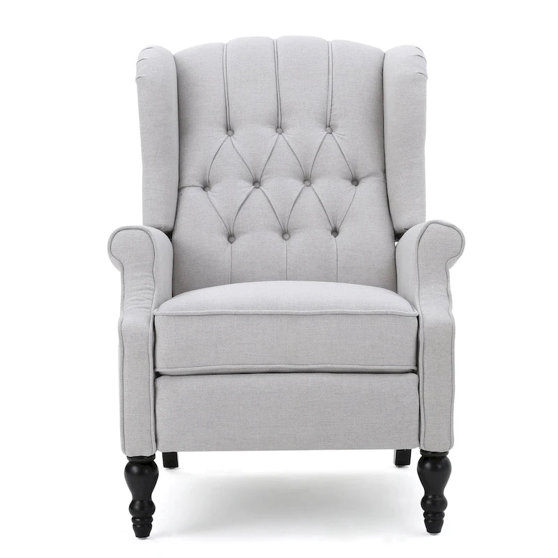 Sillón reclinable Walter Wingback de tela capitoné