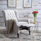 Sillón reclinable Walter Wingback de tela capitoné