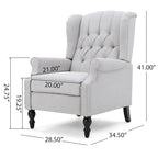 Sillón reclinable Walter Wingback de tela capitoné