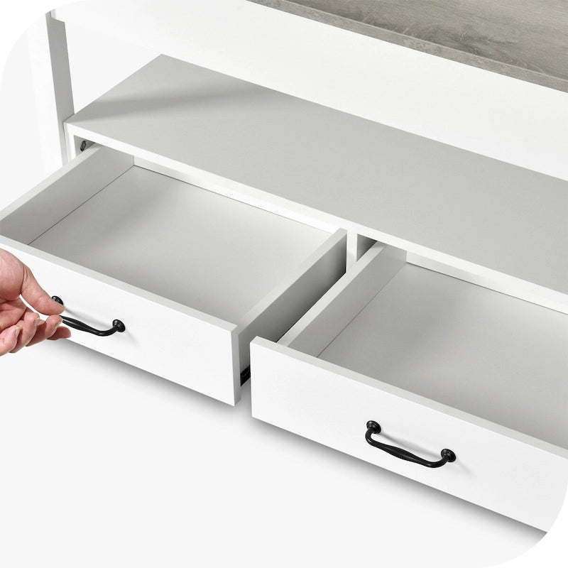 Mesa de centro elevable de madera con estante de almacenamiento y cajones