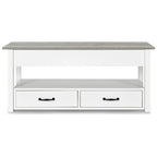 Mesa de centro elevable de madera con estante de almacenamiento y cajones