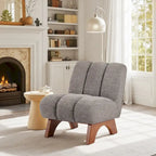 Sillón moderno de madera y tela