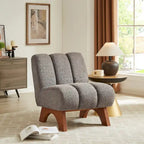 Sillón moderno de madera y tela