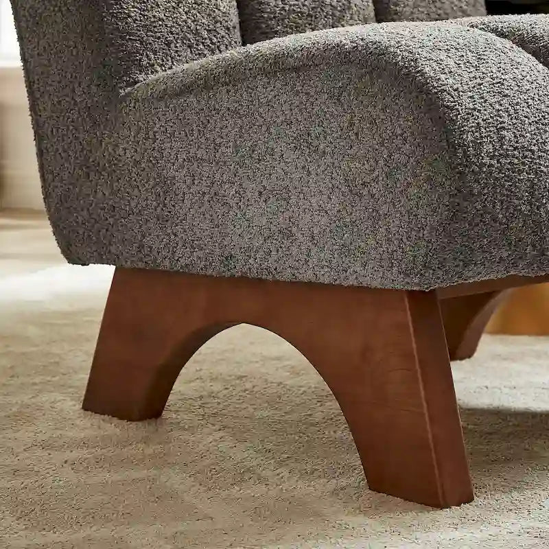 Sillón moderno de madera y tela
