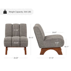 Sillón moderno de madera y tela
