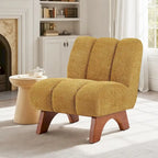 Sillón moderno de madera y tela